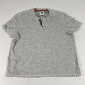 Copper & Oak Shirt Mens 2XL Gray Short Sleeve Henley Textured Knit Casual Tee